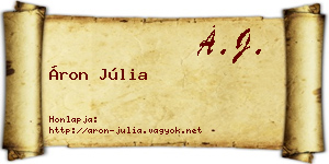 Áron Júlia névjegykártya